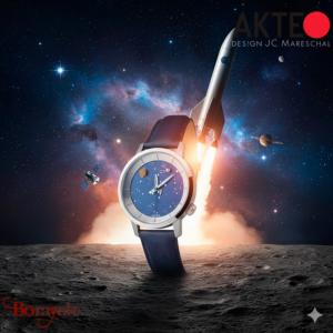 Montre AKTEO Immensité Fusée 38 mm argent ronde UIm05