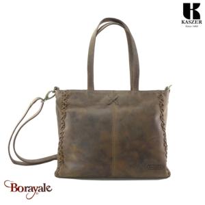 Sac à main KASZER collection Nevada Marron naturel clair touché velours 20831-C6