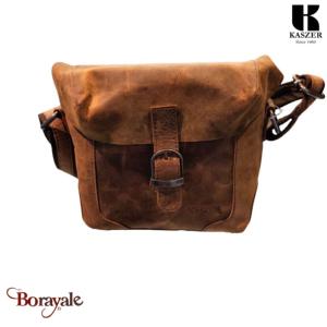 Sac bandoulière - caméra Bag KASZER collection Kansas marron naturel foncé 20045