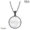 Collier Yola Nature Nacre Acier plaqué IP noir IP-485