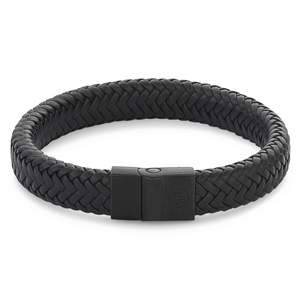 Bracelet Rebel & Rose Chevrons entièrement en métal noir noir M, Homme RR-M0020-