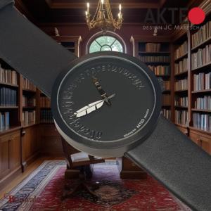 Montre AKTEO Art - Lettres Ecrivain 48 mm noir ronde ALe21
