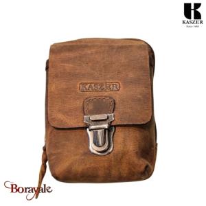 Sac bandoulière KASZER collection Kansas marron naturel foncé 20009-C6