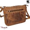Sac bandoulière KASZER collection Nevada Marron naturel clair touché velours 208