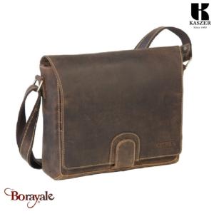 Besace Gibecière KASZER collection Wyoming brun naturel moyen 20604-C6