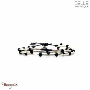 Bracelet Belle mais pas que, Velours noir, Argenté et noir