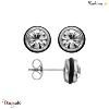 Boucles d'oreilles THABORA Puces cristals acier et zirconium cristal