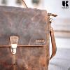 Cartable Serviette KASZER collection Nevada Marron naturel clair touché velours