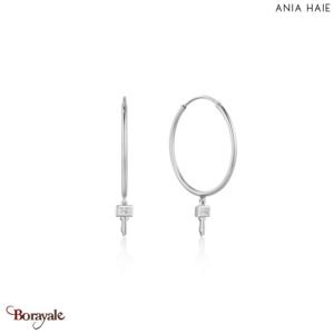 Boucles d'oreilles Ania Haie Under Lock & Key argent 925° plaqué rhodium de haut