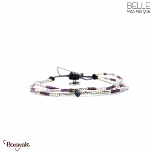 Bracelet Belle mais pas que, Violette de parme, Parme - Gris - Argenté