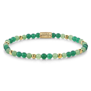 Bracelet Rebel & Rose Green Morning Vibes - 4 mm - Plaqué or jaune 18 ct S, Femm