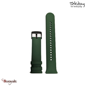 Bracelet de montre TEKDAY Silicone vert, boucle noire 675884