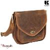 Sac bandoulière KASZER collection Nevada Marron naturel clair touché velours 208