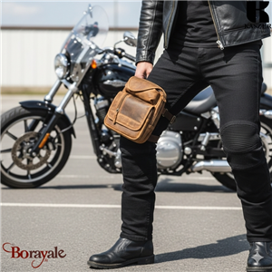 Holster de cuisse KASZER collection Nevada Marron naturel clair touché velours 2