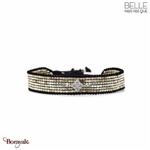 Bracelet Belle mais pas que, Velours noir, Argenté et noir