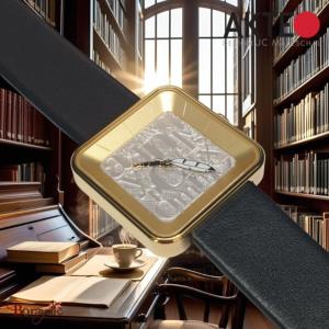 Montre AKTEO Art - Lettres Ecrivain 38 mm doré square ALe26