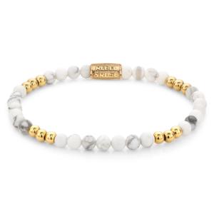 Bracelet Rebel & Rose Or & Blanc Vierge - 4mm S - po, Femme RR-40110-G-S