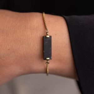 Bracelet WOODWATCH Bar Black Marble & Gold Marbre noir WW-WACC-BSBMG