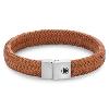 Bracelet Rebel & Rose Chevrons Full Metal Cognac Mat M, Homme RR-M0024-S-M