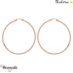 Boucles d'oreilles Thabora créoles simples fils ronds, 60 mm Boucles d'oreilles