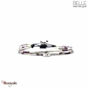 Bracelet Belle mais pas que, Violette de parme, Parme - Gris - Argenté