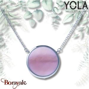 Collier Yola Nature Nacre Rose Acier poli IH-414