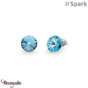 Boucles d'oreilles SPARK With EUROPEAN CRYSTALS : Sweet Candy 8mm - Aquamarine