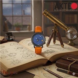 Montre AKTEO Immensité Astronomie 38 mm noire ronde UIm02