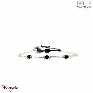 Bracelet Belle mais pas que, Velours noir, Argenté et noir