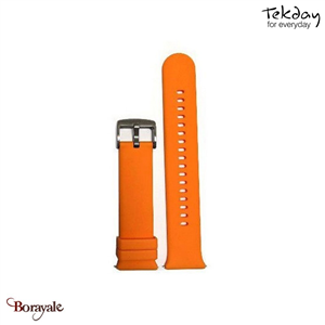 Bracelet de montre TEKDAY Silicone orange, boucle argent 675889