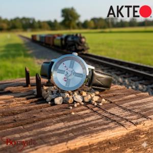Montre AKTEO Profession Chemin de Fer 38 mm noire ronde PSe10N