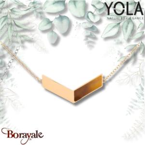 Collier Yola Nature Œil de tigre Acier plaqué IP doré IR-416