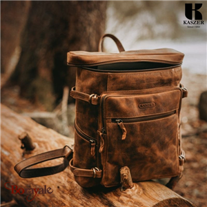Sac à dos KASZER collection Nevada Marron naturel clair touché velours 20865-C6