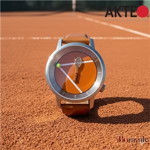 Montre AKTEO Sport Tennis terre battue 38 mm argent ronde SIn26