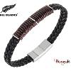 Bracelet All Blacks bijoux Homme acier et cuir 682432