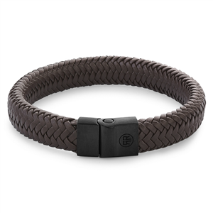 Bracelet Rebel & Rose Chevrons Full Metal Marron Noir M, Homme RR-M0023-B-M