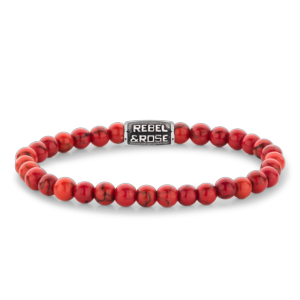 Bracelet Rebel & Rose Délice Rouge Vintage - 6mm M, Homme RR-60118-V-M