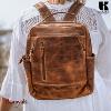Sac à dos KASZER collection Nevada Marron naturel clair touché velours 20870-C6