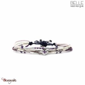 Bracelet Belle mais pas que, Violette de parme, Parme - Gris - Argenté