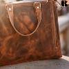 Cartable Serviette KASZER collection Nevada Marron naturel clair touché velours