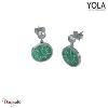 Boucles d'oreilles Malachite Acier Yola Nature femme