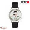 Montre AKTEO Nature Vache 38 mm argent ronde UNa22