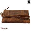 Pochette à dragonne KASZER collection Nevada Marron naturel clair touché velours