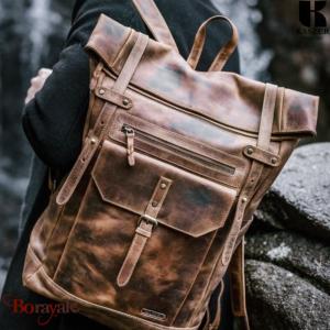 Sac à dos KASZER collection Nevada Marron naturel clair touché velours 20845-C6