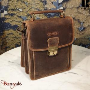 Sacoche KASZER collection Nevada Marron naturel clair touché velours 20862-C6